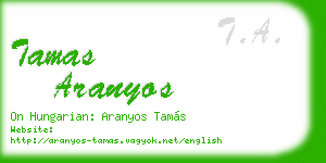 tamas aranyos business card